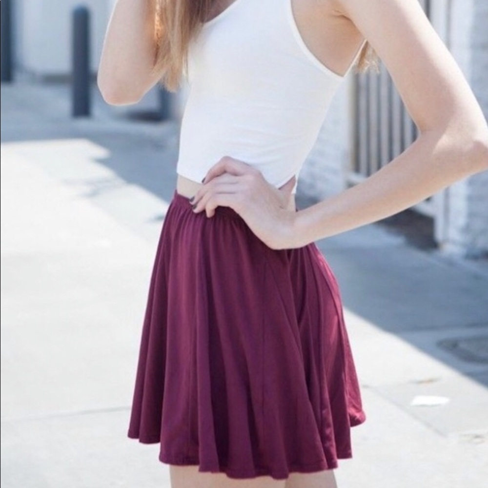 Brandy Melville Cranberry microsuede skirt